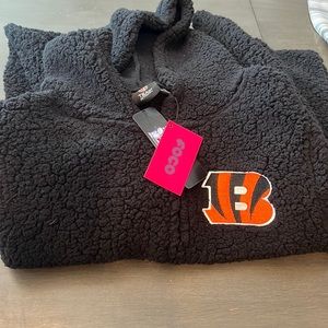 Foco nfl Sherpa hooded onesie bengals new black size xl